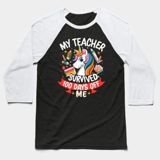 100 day of school Shirt My Teacher Survived 100 Days of me Baseball T-Shirt